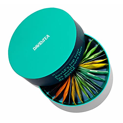 DAVIDsTEA Top Teas Sachet Tea Wheel Tea Assortment Box, Tea Gift Set, Ready-to-Steep, No Filters Needed, 36 tea bags, 3.2 Ounces DAVIDsTEA Top Teas Sachet Tea Wheel Tea Assortment Box, Tea Gift Set, Ready-to-Steep, No Filters Needed, 36 tea bags, 3.2 Ounces