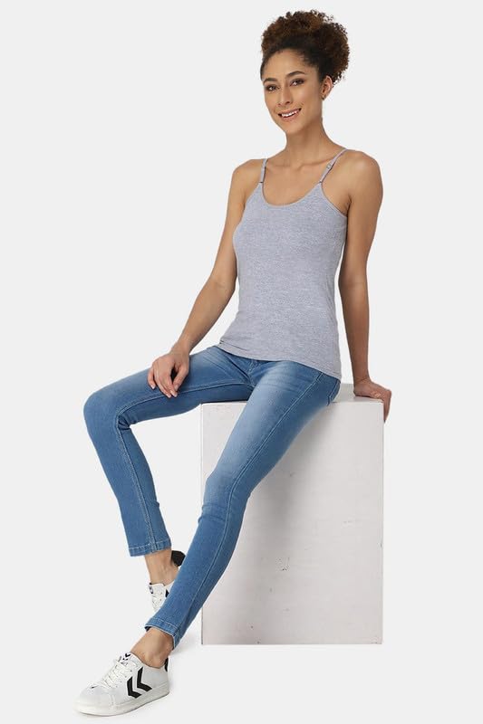 Image of Intimacy Cotton Camisole for Women with Adjustable Spaghetti Straps Comfortable Everyday Wear Camisole Slip for Women