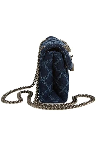 Kurt Geiger London Mini Brixton Leather Shoulder Bag Crossbody (Denim) - Thumbnail 2