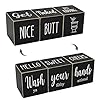 Farmhouse bathroom decorcute funny bathroom signs4 sides nice buttget nakedhello sweet cheekswash your hands wooden rustic black bathroom decor for shelfrestroom decorations28  urban country home decor