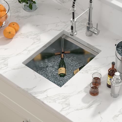 Image of Sarlai 14 Bar Sink Undermount 14 x 19 Inch Workstation Bar Prep Small Sinks