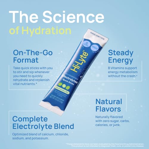 Image of Hi-Lyte Hydration Packets - Lime Cucumber Mint - Sodium, Potassium, Magnesium, Vitamins - Electrolytes Powder Packets for Fasting - No Sugar, No Carbs