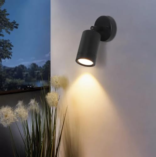 Image of Glowave 10W Modern LED Wall Ceiling Spot Light with Adjustable Head - Warm White (Polished Black)
