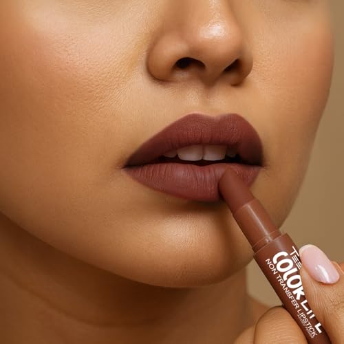 Image of TEEN TEEN Color Life Nontransfer Crayon Lipstick | Matte Finish with Built-in Primer | Waterproof & Long Lasting Lip Color | Smudge-Proof, Fade-Resistant Formula | Brown Sugar, 2gm