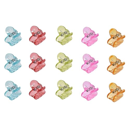 Image of NEOBABY Mini Colorful Sparkling Heart Design Tiny Hair Clip for Multiple Hair Styling | Hair Claws Accessories for Kids Baby Girls and Women's Candy Colors (Pack of 24)