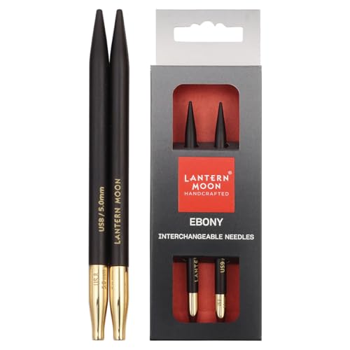 Image of Lantern Moon Ebony Wood Interchangeable Circular Knitting Needles 5 inch (13cm) | US Size 8 (5mm)