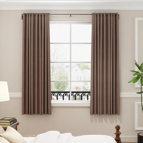 Image of ENJOYBASICS 48-84 inch Wrap Around Curtain Rod, Quick Curtain Change, Bronze