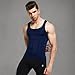 GKVK Mens Slimming Body Shaper Vest Shirt Abs Abdomen Slim, Blue, XXL(chest size 116cm-120cm/46inches-48inches)