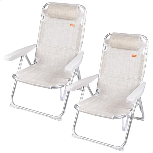 AKTIVE Pack 2 sillas de Playa y tumbonas