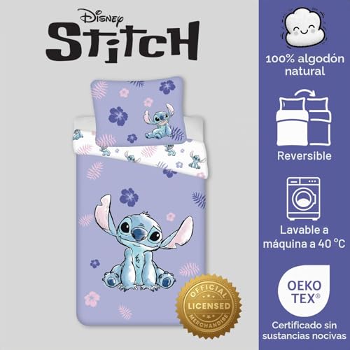 Funda nórdica Stitch azul de algodón transpirable para dormitorio adolescente 4