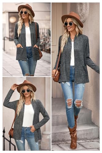 Image of ULTRANICE Cardigan Sweaters Womens Fashion 2025 Spring Lightweight Long Sleeve Casual Tops Clothes Outfits with Pockets