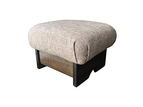 Kr Ideas Mini Padded Foot Stool, 7" Tall, Walnut Stain (Made In The Usa) (Desert Sand - Walnut Stain) #TOP3