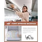 LOVEVOOK Travel Backpack For Women, 40L Carry On Backpack Flight Approved, TSA Personal Item Travel Bag Fits 17 Inch Laptop, Business Weekender Overnight Waterproof Daypack With 2 Cubes, Grey-Pink - Image 4