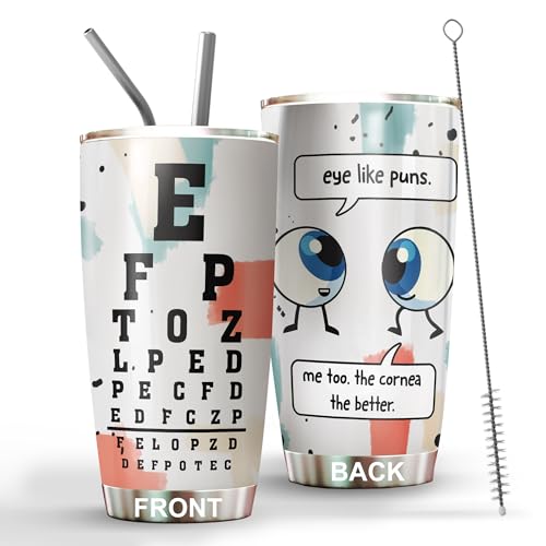 MEDROC Optometrist Tumbler Stainless Steel 20oz Straw and Lid, Eye Like Puns Funny Gift For Birthday - //medicalbooks.filipinodoctors.org
