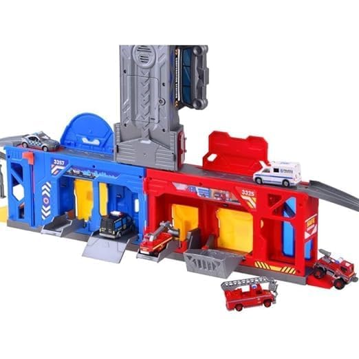 Image of Toy Walkie Talkies Racers Vehicle Metal Car Parking Lot Fire Station Police Station Toys for Children Luxury Gifts