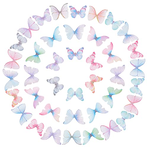 La Mejor Lista de Kits de decoración de telas los 5 mejores. 48 SUNNYCLUE - 1 caja de 180 pares de decoraciones de mariposa de tela, adorno de mariposa 3D, pequeñas alas de organza de mariposa para bricolaje, manualidades, manualidades,...
