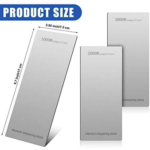 3 Pieces Diamond Sharpening Stone Diamond Knife Sharpener Plate Honing Whetstone For Kitchen Sharpening Dull, Blunt Or Tired Edges (1000/ 2000/ 3000 Grit) #TOP1