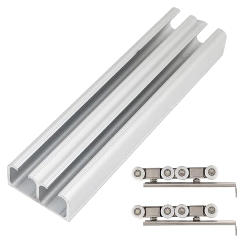 Système de rail de porte coulissante double pour aménager un dressing moderne