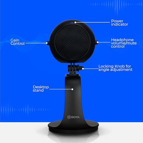 Image of BOYA PM300 USB Type C Podcast Mic Set | Microphone for Recording | Dynamic Microphone | Condenser Mic | Microphone for YouTube Streaming Compatible with Android Phones, Windows /Mac Computers.