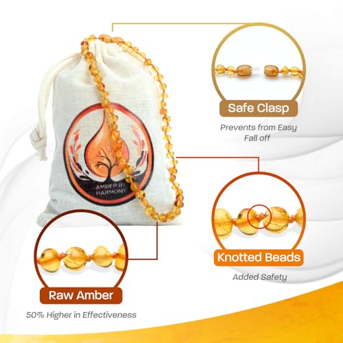 AmberByHarmony Amber Necklace Set,12.5 inches Baltic Amber Necklace (Authentic, Certified) - Handmade Amber Necklace from Lithuania (Polished, Honey)3