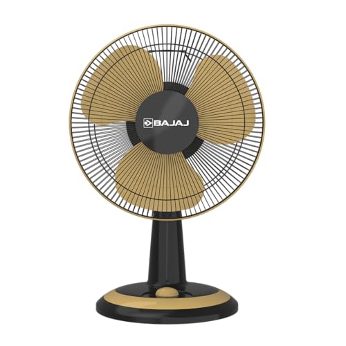 Image of Bajaj Kwickool Table Cum 300 mm Wall Fan | Multipurpose Fan | 3 Blade | 2000 RPM| 60 CMM Air Delievery | (Black & Ochre)