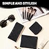 3PCS Small Makeup Bag for Women, Mini Cosmetic Bags Leather Pocket Pouch Purse,Snap Closure Waterproof Portable Bag,Checkered Storage Travel Bag for Lipstick Change Glasses Coin Cards (Black) #3