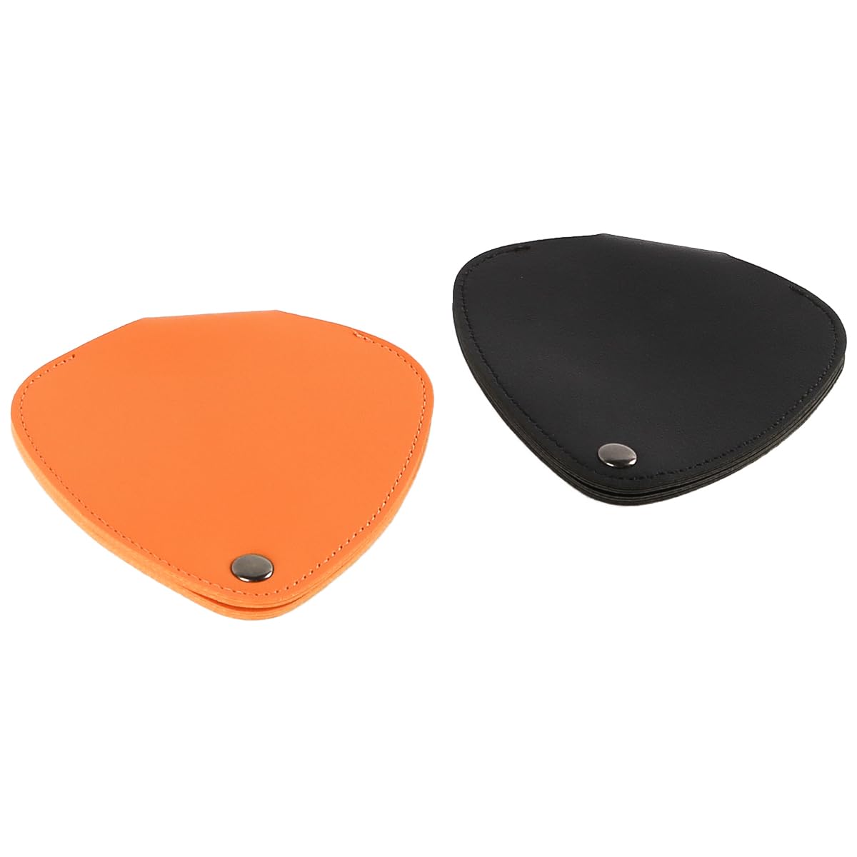 Muiltvoe 2PCS Leather Guitar Pick Holder With Button PU Leather Picks Organizer Holder Case Hold Up To 32 Plectrums Guitar Accessories