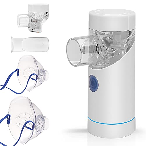 Nebulizador Portátil Inhalador Eléctrico Respiratorio de bajo ruido, Batería Recargable Incorporada, efectivo con máscaras para niños y adultos