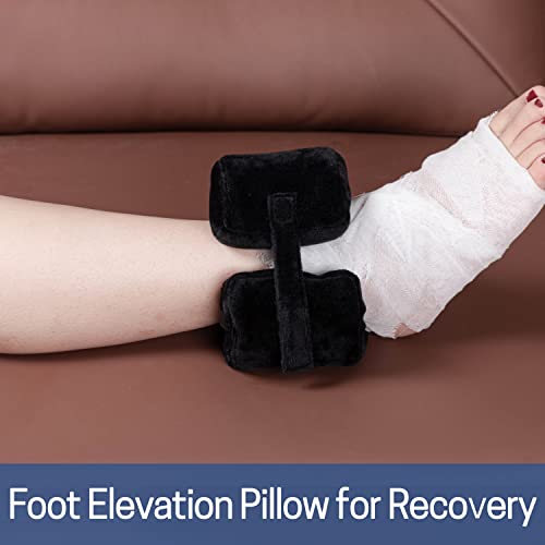 Image of SWISSELITE Foot Elevation Pillow Ankle Heel Protector Wedge Foot Support Cushion Anti-Bedsore Zipper Removable Cover Sleeping Rest - Nursing Cushion for Recovery