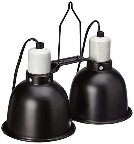 REPTILES PLANET Éclairage Support de lampe Double avec réflecteurs Twindome 14 X H 16 cm