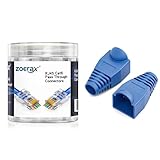 ZOERAX 100 Pack RJ45 Cat6 Pass Through Connector RJ45 Modular Plugs with Rj45 Strain Relief Boots