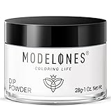 Modelones Dip Powder White Color, Nail Dipping Powder French Nail Art, 28 Long-Lasting Build Pro System Salon DIY at Home No Needed Lamp Cured