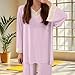 Pajama Sets for Women Solid Long Sleeve Lace V Neck Tops Loose Pants Pajamas Casual Fashion Comfort Home Sleepwear Purple