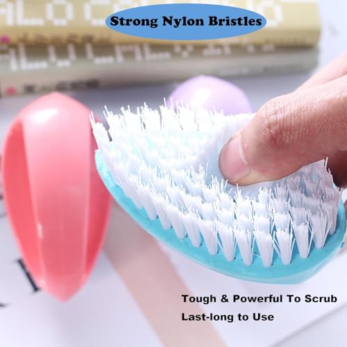 2 Pack Scrubbing Brushes for Cleaning, Heavy Duty Scrub Brush Nylon Stiff Bristles,Scrubber Cleaner Brush for Bathroom,Showe,Sink,Kitchen,Bathtub,Floor,Multi-Purpose Cleaning Brush -Small Size - Thumbnail 4