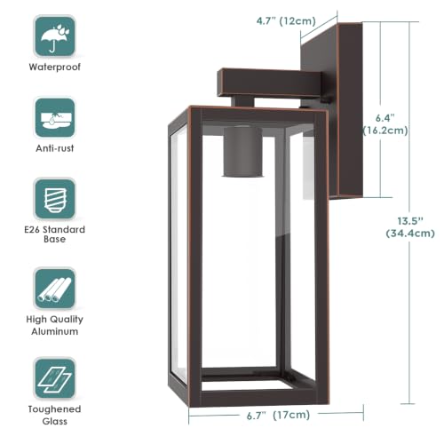 Image of MAXvolador Outdoor Wall Light Fixture, Exterior Waterproof Wall Lantern