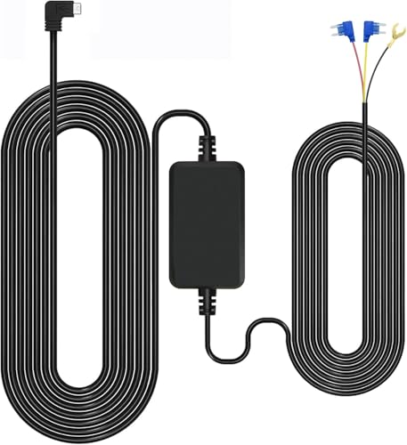 GKU Dash Cam Hardwire Kit, Type-C Hard Wire Kit, Mini-Fuse, 3.5 Meter USB C Port Wiring & Low...