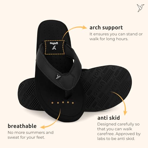 Image of YOHO ArchFlex orthopedic slippers for men | Arch support for pain relief | Soft, Anti-Skid, lightweight | comfortable padded straps flip flops for Everyday