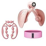 3PCS Oberschenkeltrainer, Beckenbodentrainer für Frau ,Beintrainer Mit Intelligenter Zähl, mit 1 Widerstandsband 1 Trainingsrolle Für Hüfttraining, Beckenbodentraining Beine Trainingsgerät Für Gesäß