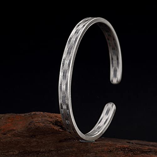 Bague ouverte femme en argent mat rétro le bijou ajustable idéal au style tout match
