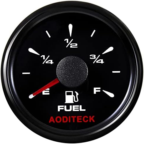 AODITECK Marine Fuel Level Gauge for Boat Gas Tank Car Truck Vehicles RV Oil Universal Automotive Replacement Gauge Aftermarket Fuel Gauge 0-190ohm 240-33ohm 240-30ohm 0-180ohm 10-180ohm Black