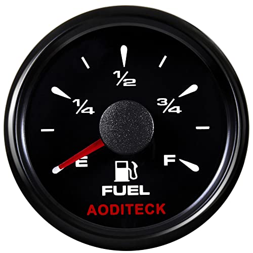 Aoditeck Marine Fuel Level Gauge For Boat Gas Tank Car Truck Vehicles Rv Oil Universal Automotive Replacement Gauge Aftermarket Fuel Gauge 0-190Ohm 240-33Ohm 240-30Ohm 0-180Ohm 10-180Ohm Black #TOP19