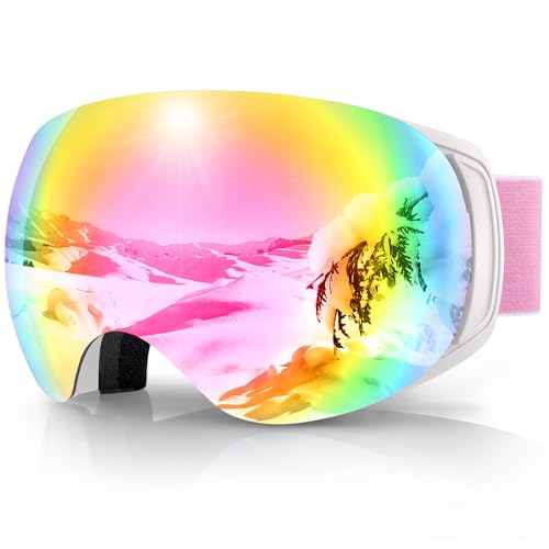 findway Pro Ski Goggles OTG for Women Men Adult Youth [Anti-Fog&Scratch] Over Glasses Magnetic Snow Goggles-Interchangeable Lens,100% UV400 Protection Snowboard Goggles