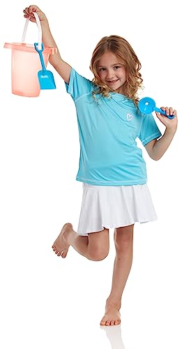 Image of Pink Platinum Girls Rash Guard Shirt - 2 Pack UPF50+ Sun Protection Quick-Dry Swim Shirt Short Sleeve Rash Guard for Girls