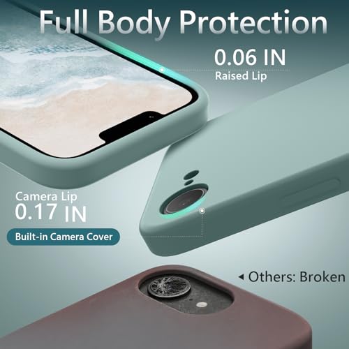 Image of FireNova Magnetic for iPhone 17e Case /iPhone 16e Case, Compatible with MagSafe, [Silicone Camera Protection] Microfiber Lining Phone Case, 6.1 inch, Mint Green