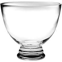 Barski Handmade Glass Round Footed Bowl, Clear, 10.5" D 10.5 Inches Diameter, Made in Europe