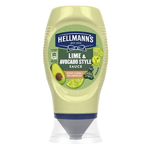 Hellmann's Lime & Avocado Style Sauce perfekt zu Bowls und Sandwiches auch als leckere Grillsauce 250 ml 8 Stück