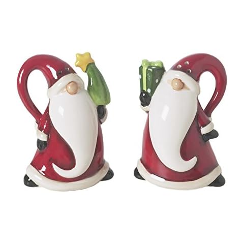 Excelsa Santa Claus Salt and Pepper Set Ceramic 6 x 4.5 x 8 cm Red Cover