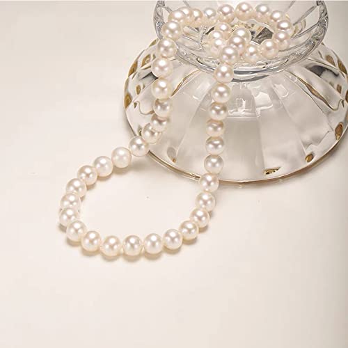 Huwody Round White Simulated Shell Pearl Necklace Strand Pearl Choker Necklace Jewelry For Women 8Mm 20Inch #TOP5