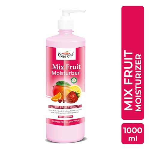 Image of Beeone Mix Fruit Moisturizer 1000 ml | Enriched with Grape Fruit Extract | Deep Moisturizing Body Lotion with 24Hr Moisture Lock | Hydrates & Softens Dry Skin | Suitable for All Skin Types