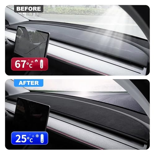 Tapis tableau de bord pour Tesla Model 3 2017-2023 en daim antidérapant - 3